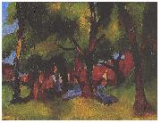August Macke Children und sunny trees oil painting